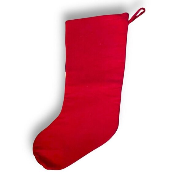 Vintage Christmas Stocking Needlepoint & Velvet Santa Claus Reindeer Tree - Picture 6 of 6